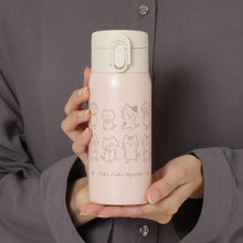 ふくふくにゃんこ ラテピンク ワンタッチ ステンレス ボトル 350ml