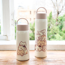 ふくふくにゃんこ むぎゅっとにゃんこハンドル付きステンレスボトル350ml