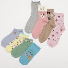 ふくふくにゃんこ レイヤードクルーソックス