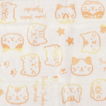 ふくふくにゃんこ ふんわり無撚糸 フェイスタオル 2枚組