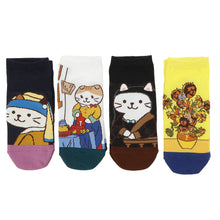  【再入荷】 ふくふくにゃんこ 絵画 ソックス
