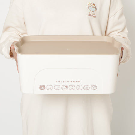 【再入荷】ふくふくにゃんこ コロコロフェイスPP収納ケース【Mサイズ】