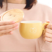  ふくふくにゃんこ 木製ふた付きマグカップ
