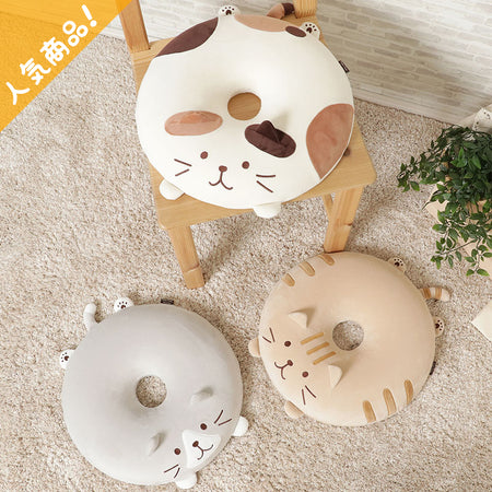 ふくふくにゃんこ もっちり円座クッション
