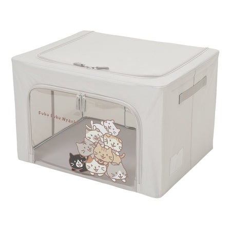 ふくふくにゃんこ むぎゅっと窓付き収納ボックス2個セット【セット購入】