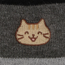 ふくふくにゃんこ 裏起毛ソックス　ボーダー刺繍 【2026_秋冬】
