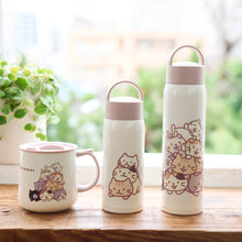  ふくふくにゃんこ むぎゅっとにゃんこハンドル付きステンレスボトル350ml
