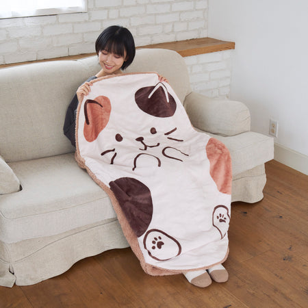 ふくふくにゃんこ ミケのぱっくんケット 着る毛布 【2026_秋冬】