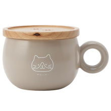  ふくふくにゃんこ 木製ふた付きマグカップ
