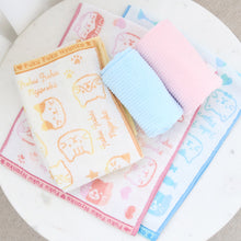  ふくふくにゃんこ ふんわり無撚糸 フェイスタオル 2枚組
